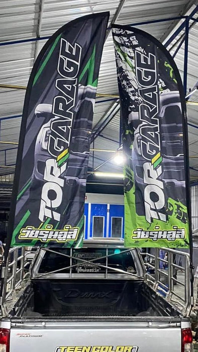 Beach Flag Exclusive ธงชายหาด พิมพ์ 2 ด้าน ขนาด Mluckyfriend ธงชายหาด Beach Flag สั่งทำ ราคาถูก คุณภาพดี มี 4 ขนาด มีทั้งแบบด้านเดียวและสองด้านให้เลือก - LUCKYFRIEND Thailand