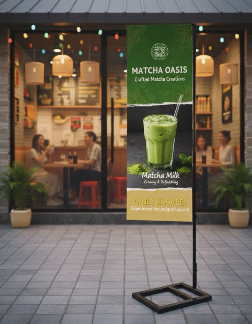 Luckyfriend ป้ายธงญี่ปุ่น พิมพ์ 2 ด้าน J - Flag ขนาด 150x50 cm. โครงเหล็กแข็งแรง เคลือบกันสนิม พร้อมออกแบบพิมพ์อิงค์เจ็ทสีสดคมชัด - LUCKYFRIEND Thailand