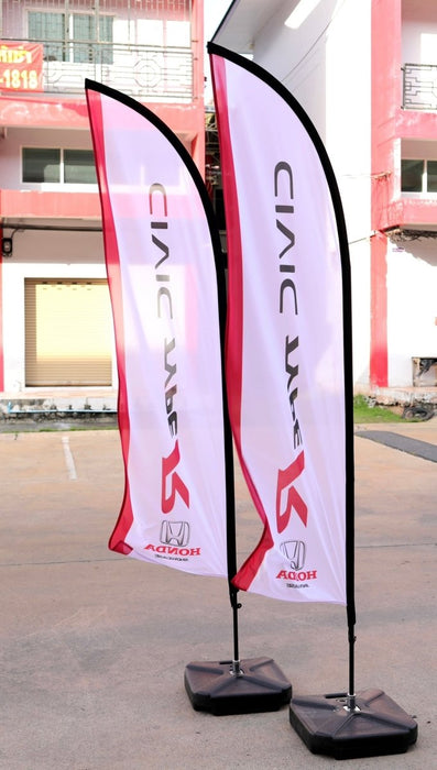 luckyfriend ธงชายหาด Beach Flag สั่งทำ ราคาถูก คุณภาพดี มี 4 ขนาด มีทั้งแบบด้านเดียวและสองด้านให้เลือก - LUCKYFRIEND Thailand