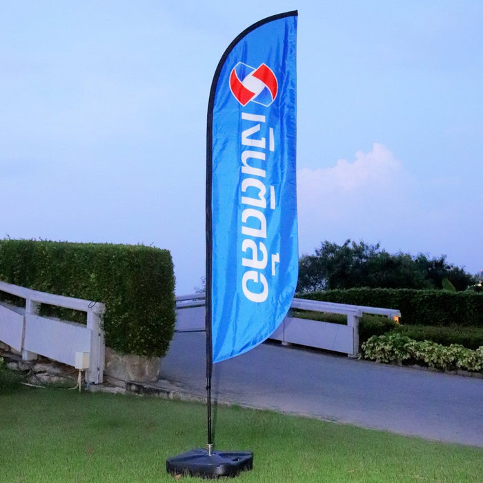 luckyfriend ธงชายหาด Beach Flag สั่งทำ ราคาถูก คุณภาพดี มี 4 ขนาด มีทั้งแบบด้านเดียวและสองด้านให้เลือก - LUCKYFRIEND Thailand