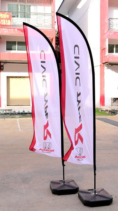 luckyfriend ธงชายหาด Beach Flag สั่งทำ ราคาถูก คุณภาพดี มี 4 ขนาด มีทั้งแบบด้านเดียวและสองด้านให้เลือก - LUCKYFRIEND Thailand