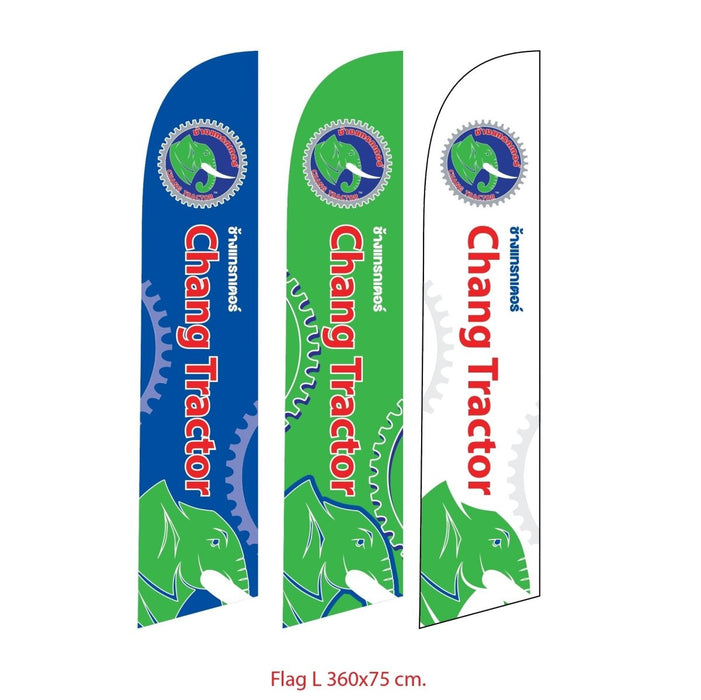 Beach Flag Size L 1 ด้าน ธงชายหาด ผู้ผลิตธงชายหาด ป้าย ธงชายหาด - LUCKYFRIEND Thailand