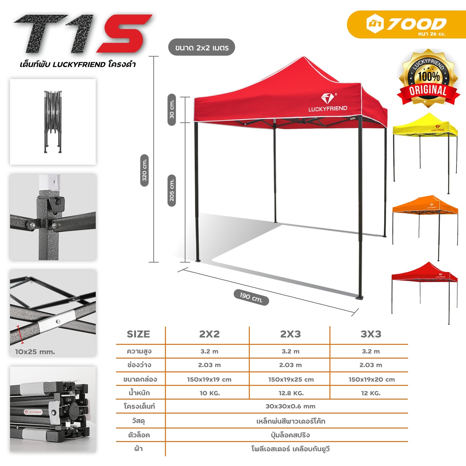 ต่อไปนี้เป็นจุดขายสำหรับเต็นท์รุ่น T1S: