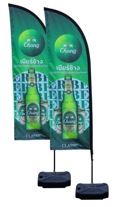Beach Flag Size S 2 ด้าน ธงชายหาด ผู้ผลิตธงชายหาด ป้าย ธงชายหาด - LUCKYFRIEND Thailand