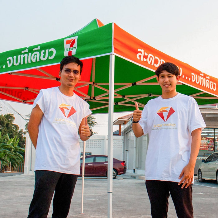เต็นท์สกรีนโลโก้ HD Printing C3 Model 1 ขนาด 3x3 ผ้าใบ 900D - LUCKYFRIEND Thailand